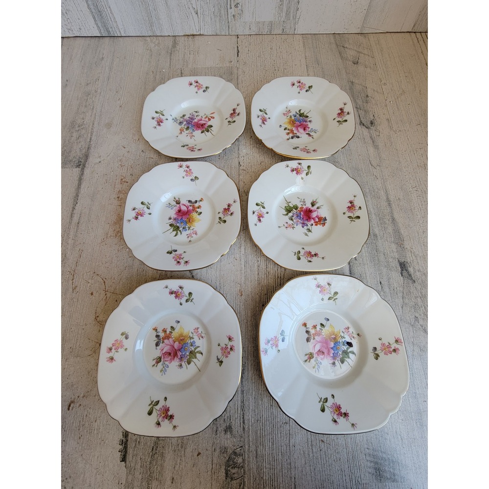 Royal crown Derby mini saucer tea plate Posey Vine pattern floral set vintage